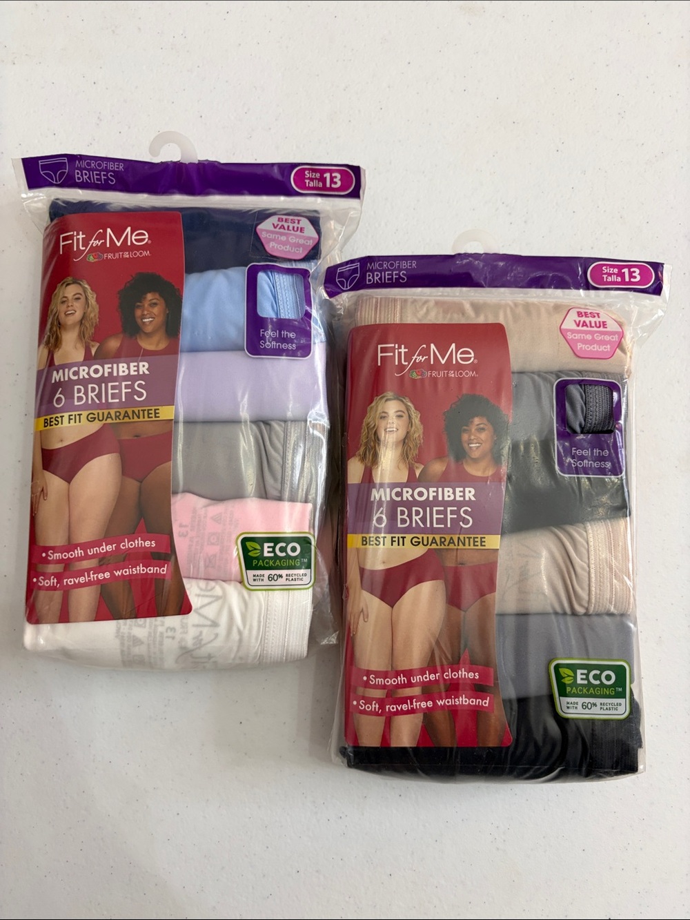 Fit for Me Fruit of the Loom Women Size 13 Panty 6Pack Briefs Mixed Colors
